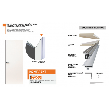 TRIADOORS 700U ABS под покраску с 4х сторон (под покраску) TRIADOORS 700U ABS под покраску с 4х сторон (под покраску)