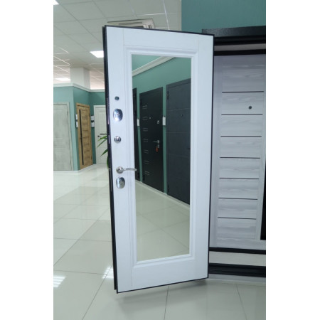 Мега Зеркало  / Черный букле / Роял Вуд белый / Line Door