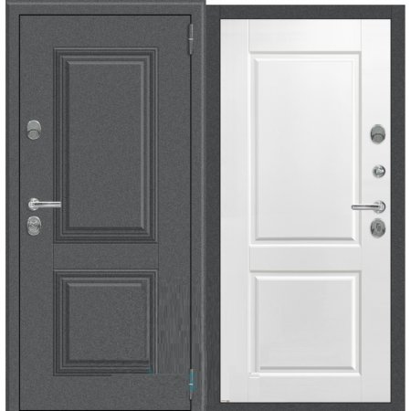 ТЕРМО ГАРАНТ | Букле Черный | ПВХ Белая | Line Door