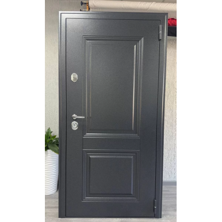 ТЕРМО ГАРАНТ | Букле Черный | ПВХ Белая | Line Door