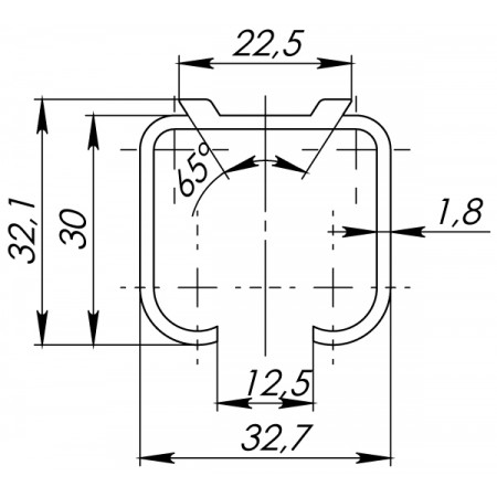 Верхняя Армадилло направляющая Comfort R 60/80/1,8/2000 (2 м)