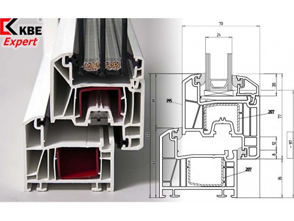 1500х1600 KBE EXPERT 70 (5к.профиль 2к.стек)