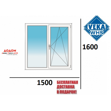 1500х1600 VEKA SOFTLINE 70 (5к.профиль 2к.стек) 1500х1600 VEKA SOFTLINE 70 (5к.профиль 2к.стек)