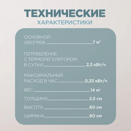 НИКАТЭН 330 / основной обогрев 7м2 дополнительный 14м2